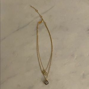 Henri Bendel gold double necklace